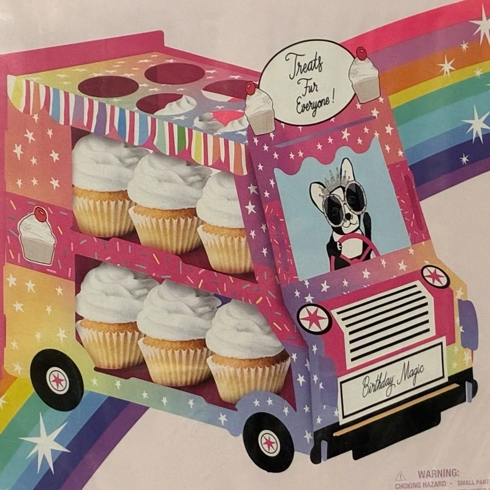 Strawberry Fancy Pink Rainbow Cupcake Stand by